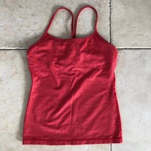 Lululemon Power Y Tank, Heather Red, Size 8